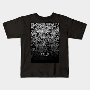 Dallas Texas City Map dark Kids T-Shirt